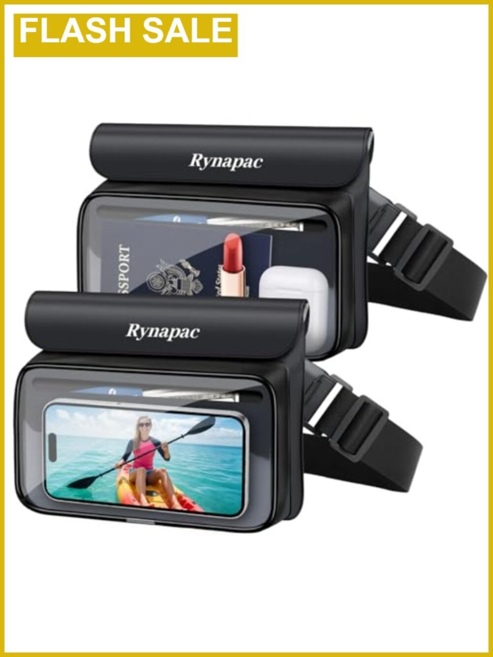 Waterproof Fanny Pack IPX8 Dry Bag Touchscreen Window 2Pack